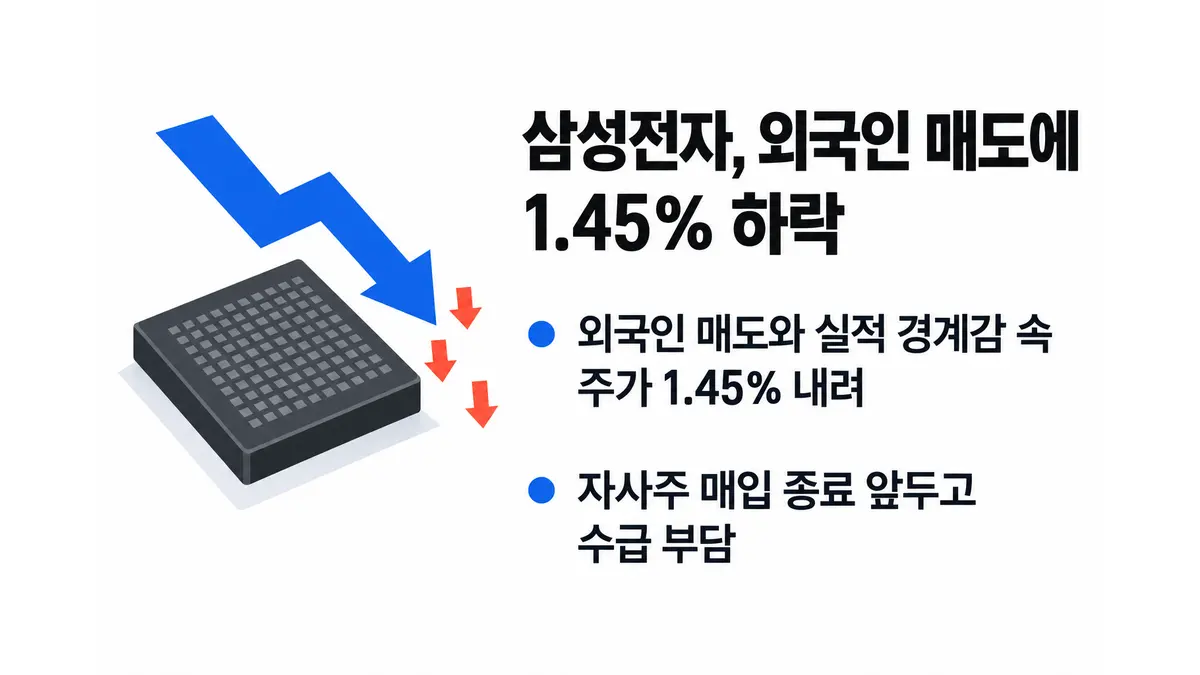 삼성전자, 외국인 매도에 1.45% 하락 — 기사 주제를 표현한 AI 생성 개념 삽화