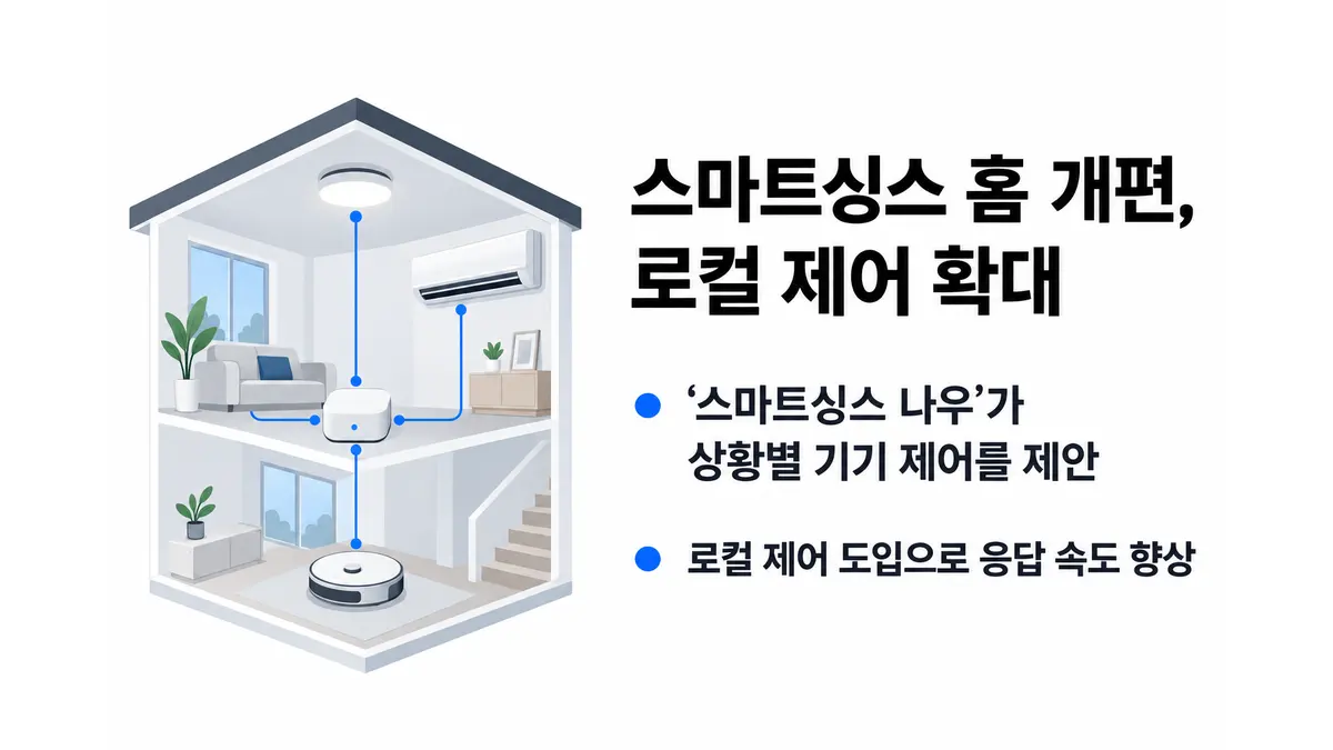 삼성, 스마트싱스 홈 개편·로컬 제어 확대 — 기사 주제를 표현한 AI 생성 개념 삽화