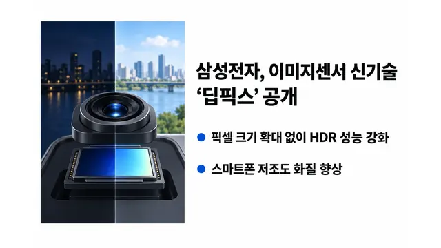 삼성전자, 이미지센서 신기술 딥픽스 공개 — 기사 주제를 표현한 AI 생성 개념 삽화